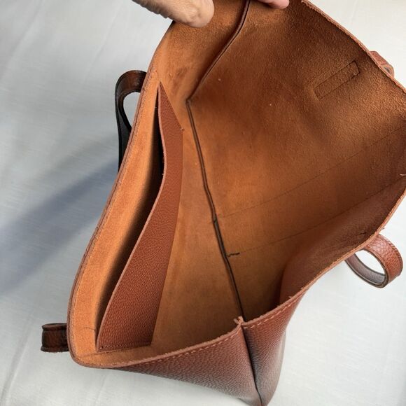 Vince Camuto Luck Brown Black Vegan Leather Tote Bag - Picture 5 of 7